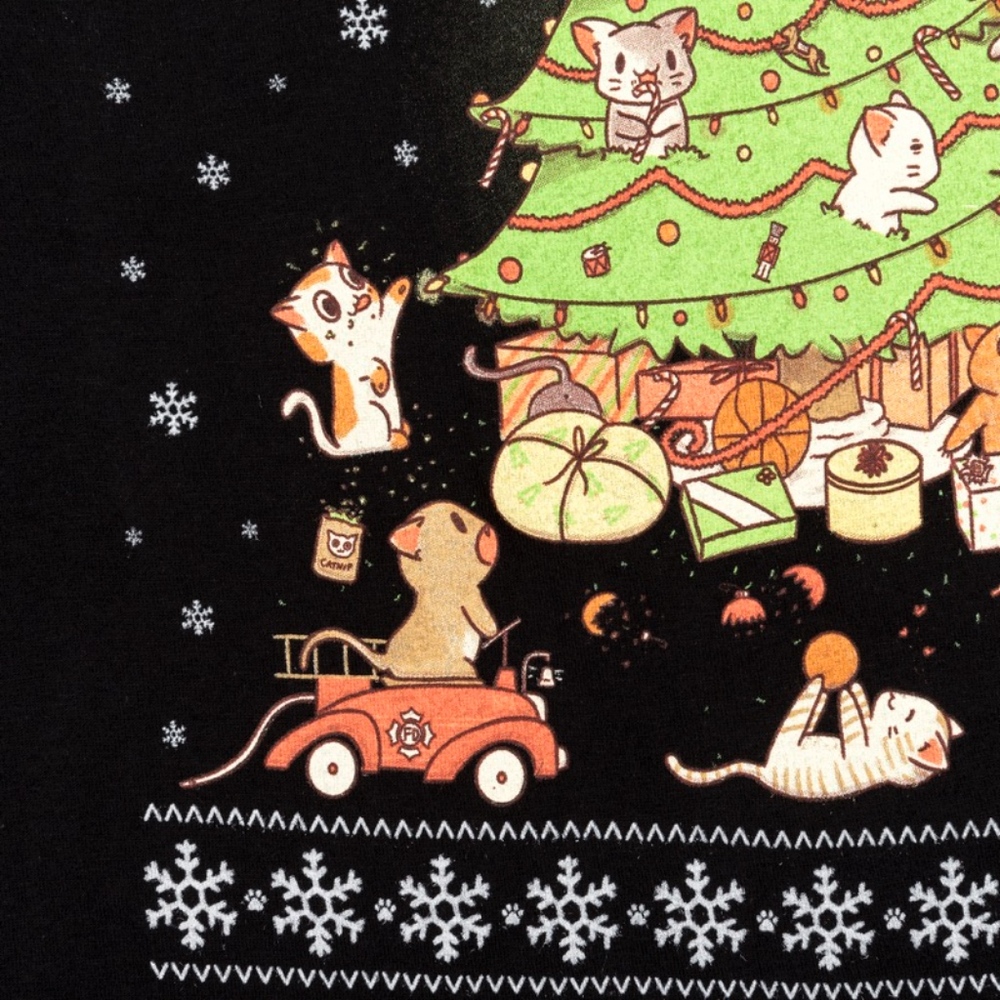 Cats in the Christmas Tree T-Shirt Tee XL NWOT - Picture 5 of 7